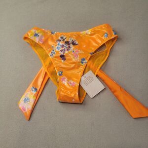 Savage X Fenty Orange Floral Lightweight Panty Size Medium